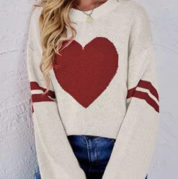 ❤New beige heart sweater - Picture 6 of 12